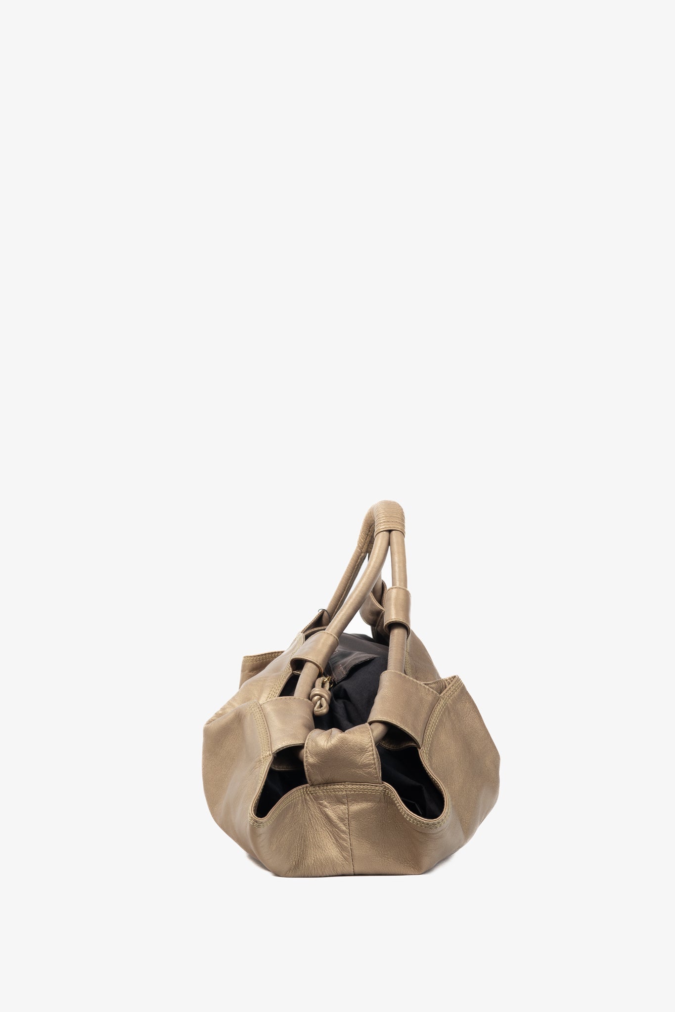 Loewe Nappa Aire Metallic Gold Sheep Skin Anagram Handbag