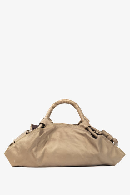Loewe Nappa Aire Metallic Gold Sheep Skin Anagram Handbag