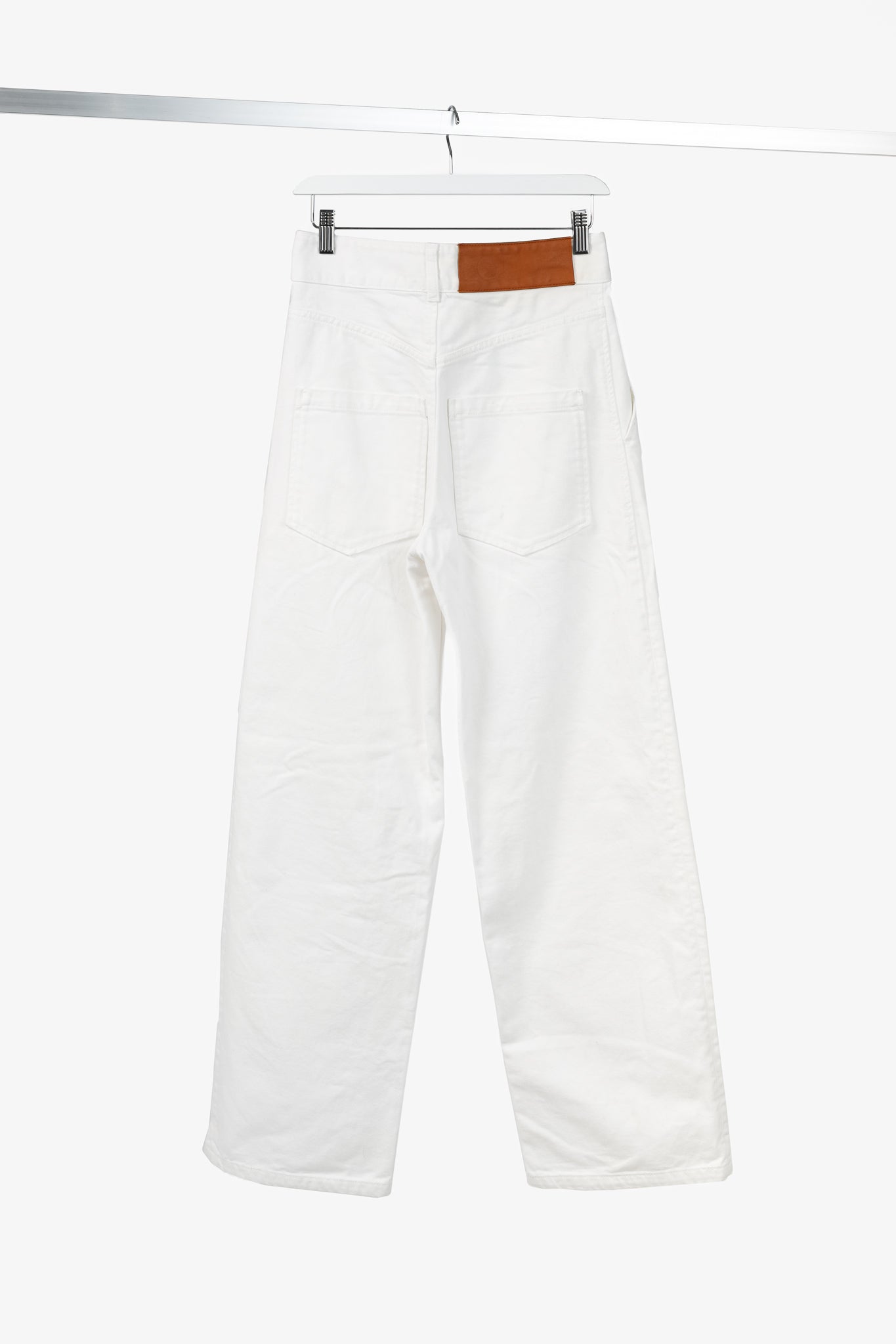 Loewe White Cotton Embroidered Anagram Baggy Jeans