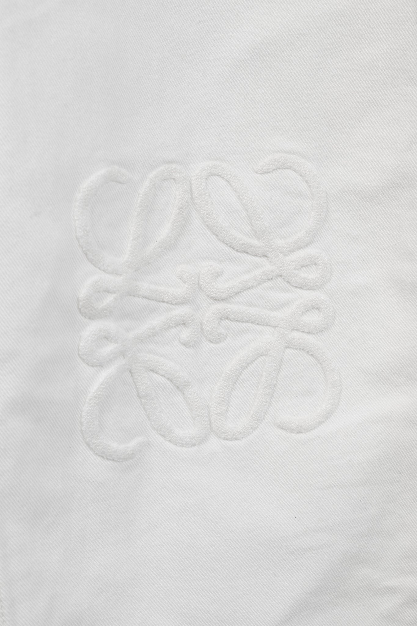 Loewe White Cotton Embroidered Anagram Baggy Jeans