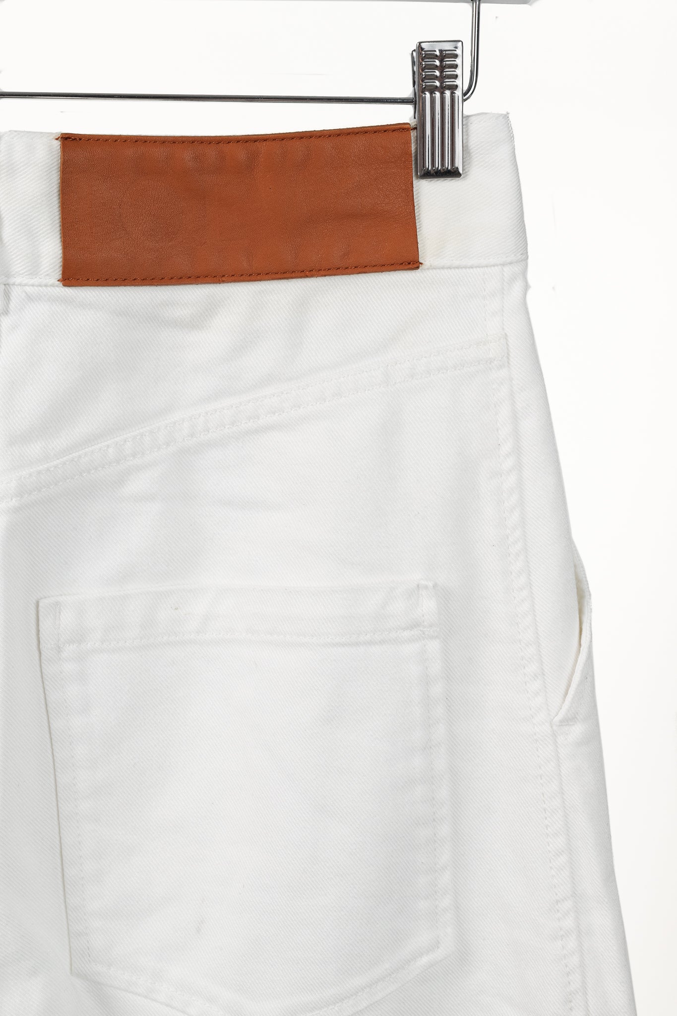 Loewe White Cotton Embroidered Anagram Baggy Jeans