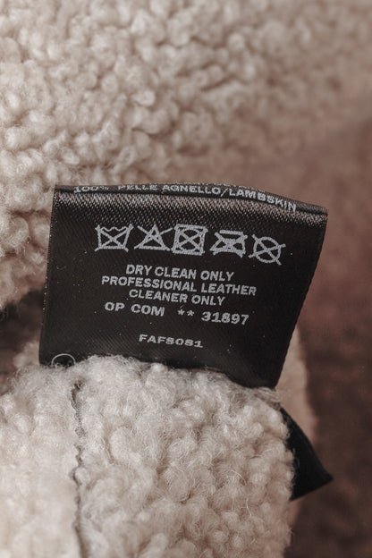 Loro Piana Ecru Lambskin Cropped Shearling Jacket