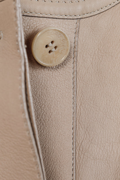 Loro Piana Ecru Lambskin Cropped Shearling Jacket