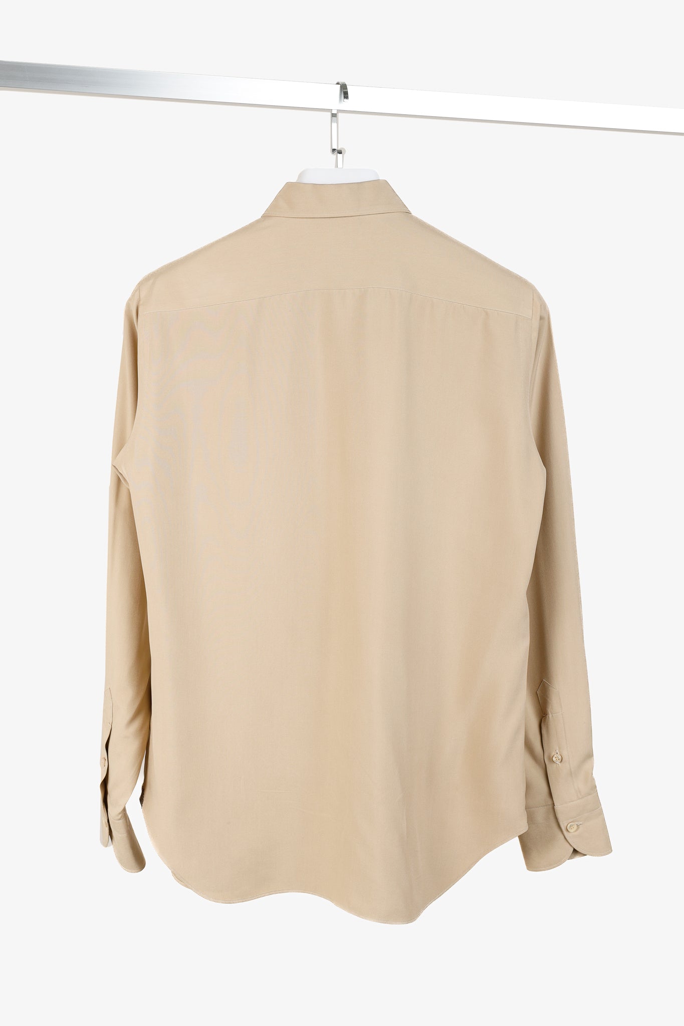 Loro Piana Tan Silk Buttoned Long-Sleeve Shirt
