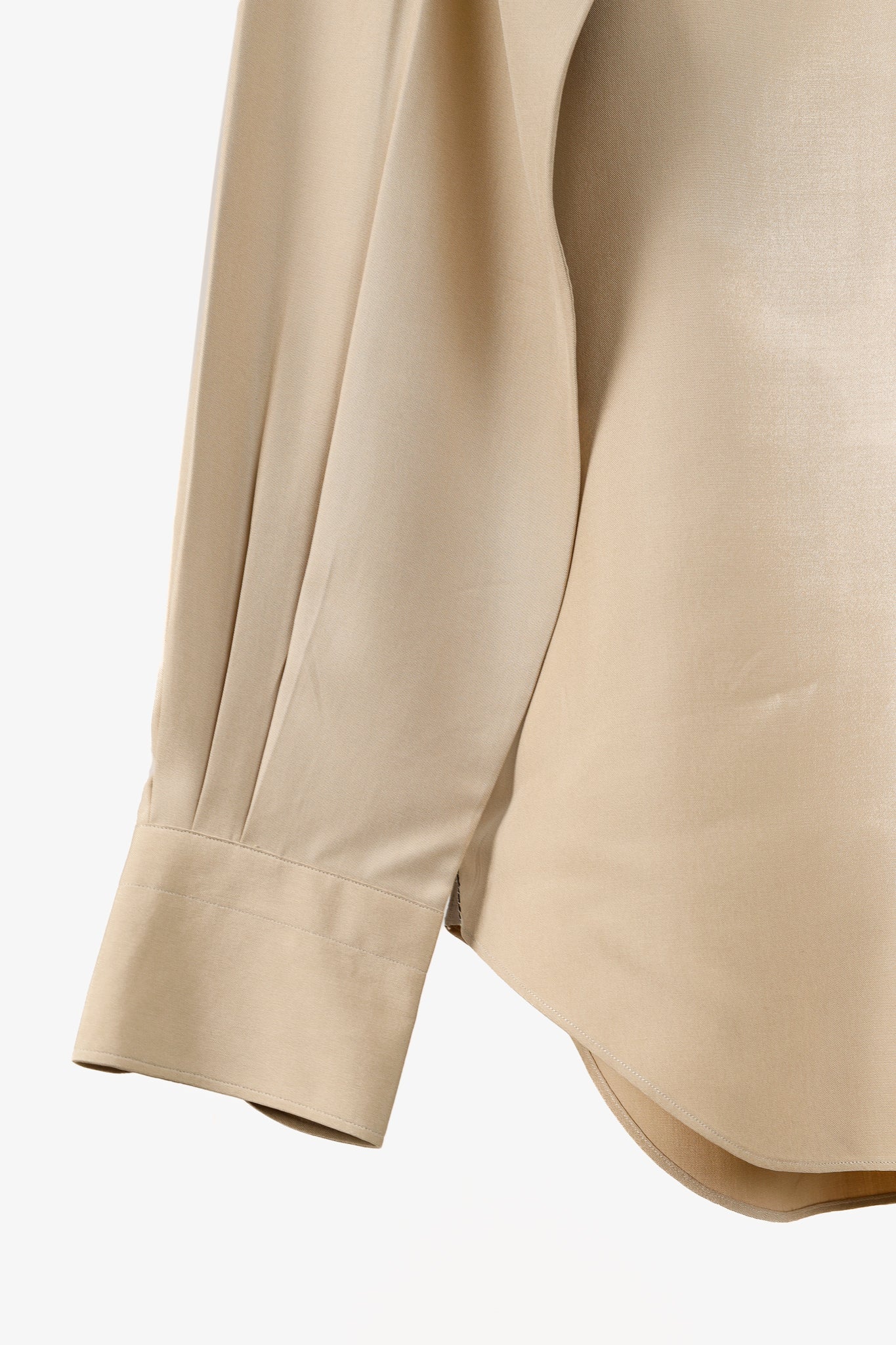Loro Piana Tan Silk Buttoned Long-Sleeve Shirt