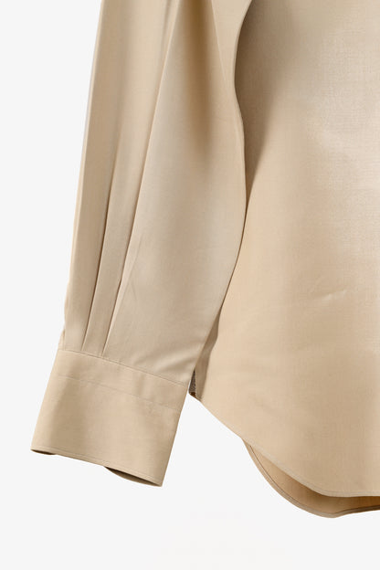 Loro Piana Tan Silk Buttoned Long-Sleeve Shirt
