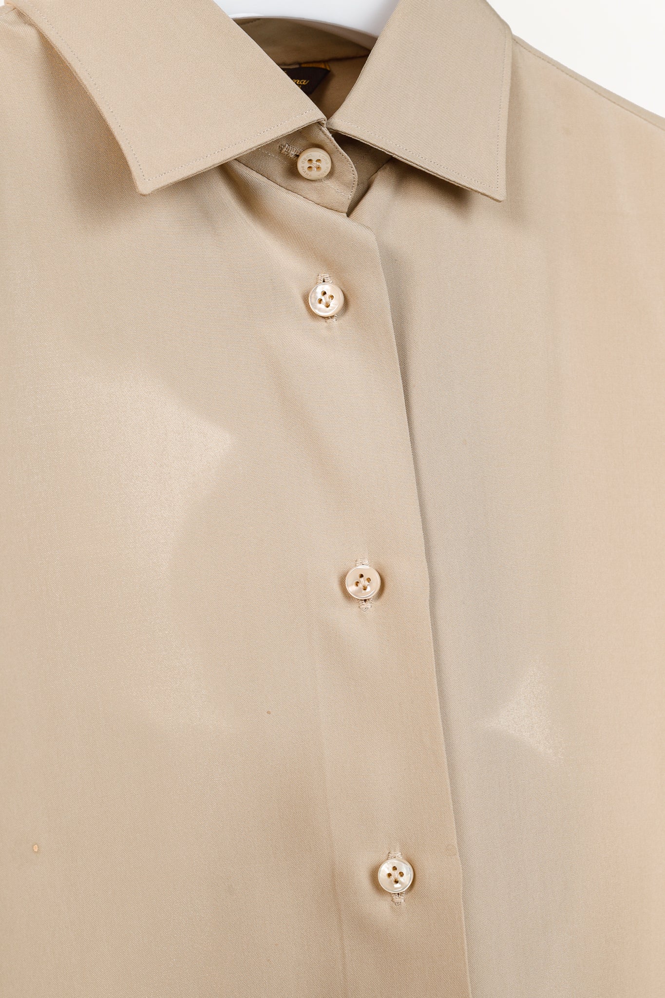 Loro Piana Tan Silk Buttoned Long-Sleeve Shirt