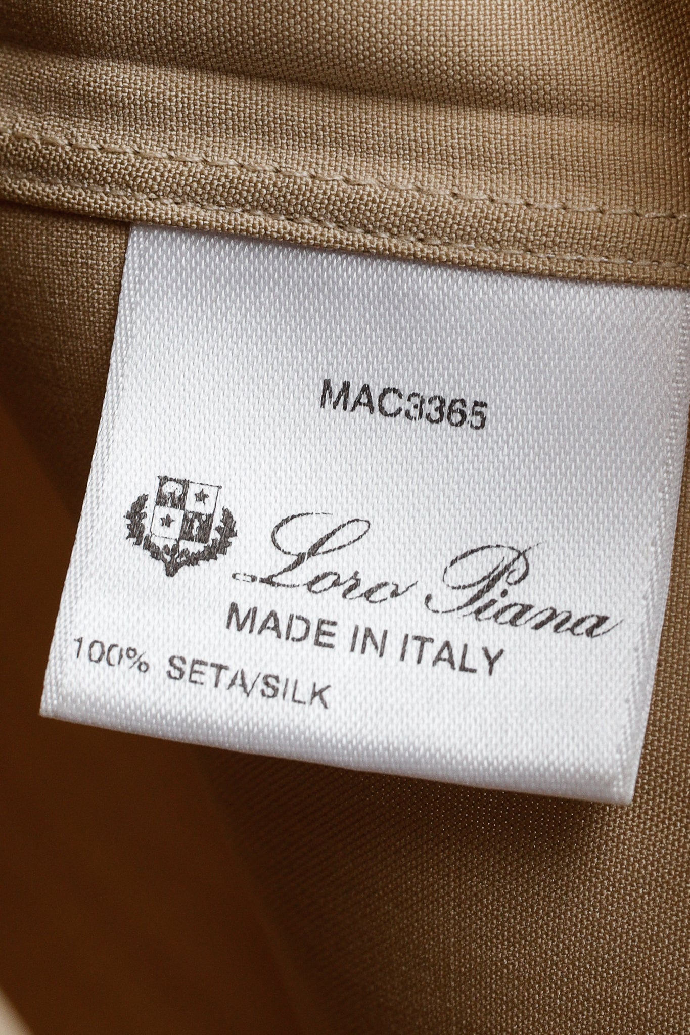 Loro Piana Tan Silk Buttoned Long-Sleeve Shirt