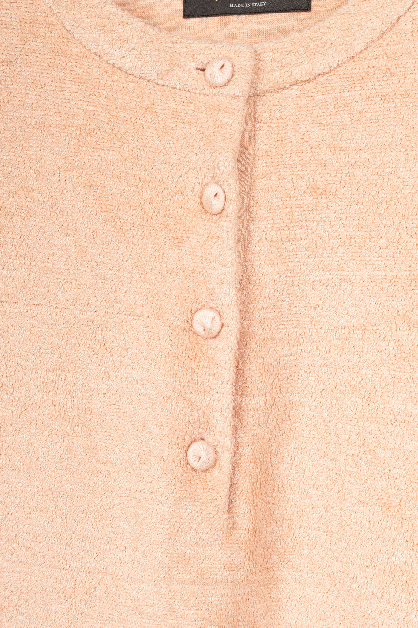 Loro Piana Light Coral Panarea Linen & Cotton Henley Sweater