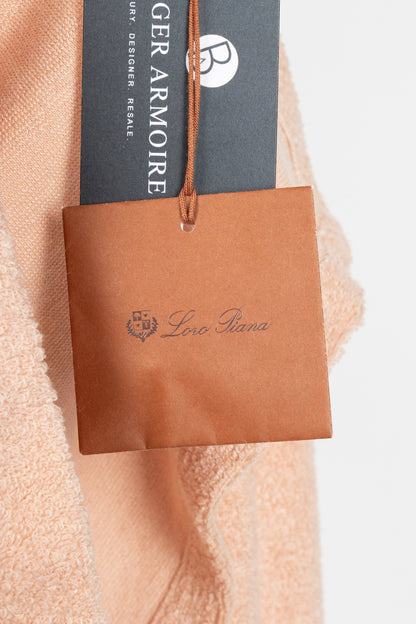 Loro Piana Light Coral Panarea Linen & Cotton Henley Sweater