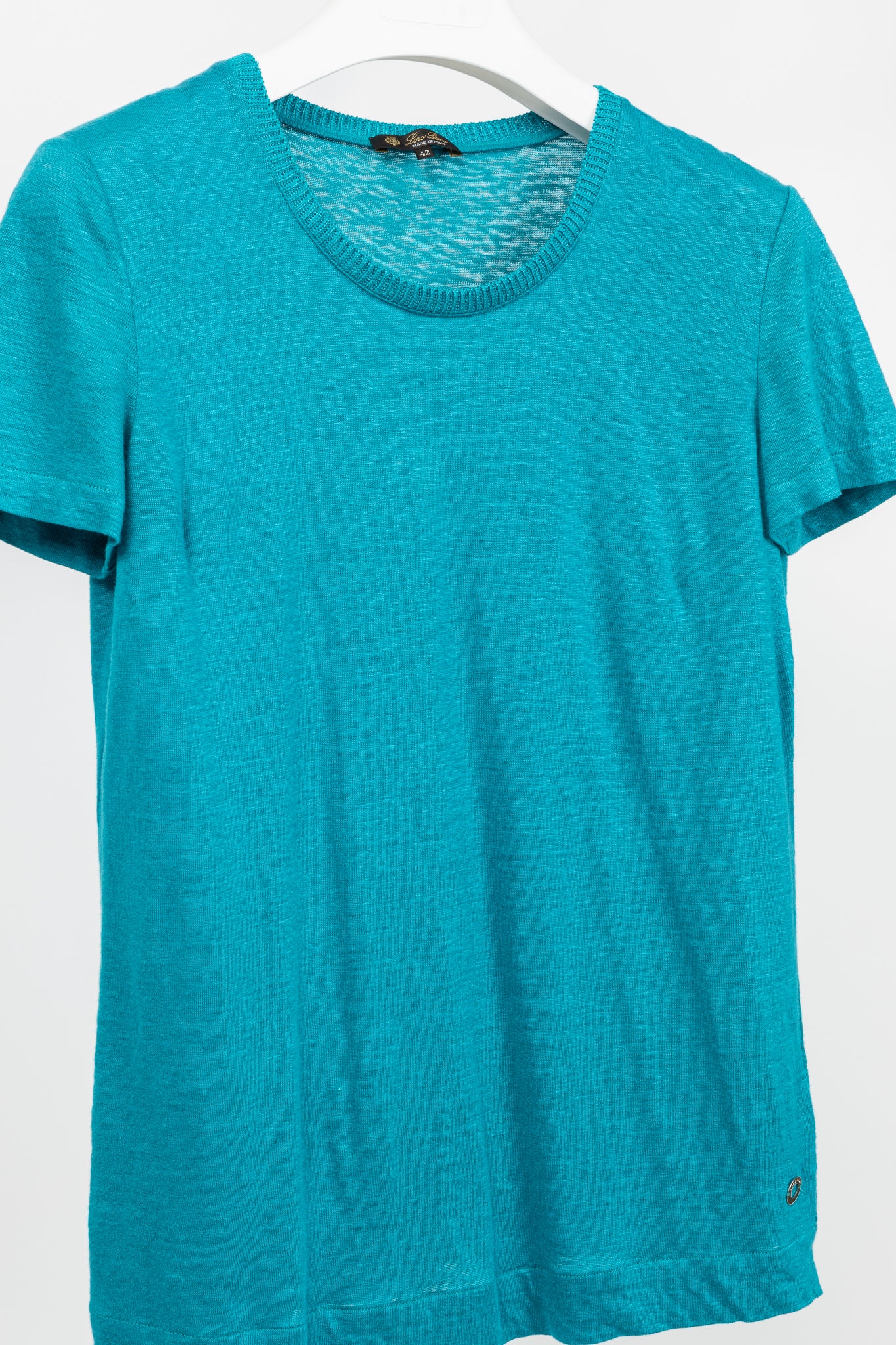 Loro Piana Blue Linen Short-Sleeve T-Shirt