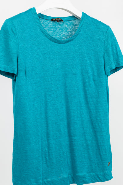 Loro Piana Blue Linen Short-Sleeve T-Shirt