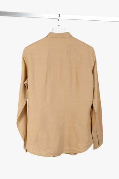 Loro Piana Tan Linen Long-Sleeve Buttoned Shirt