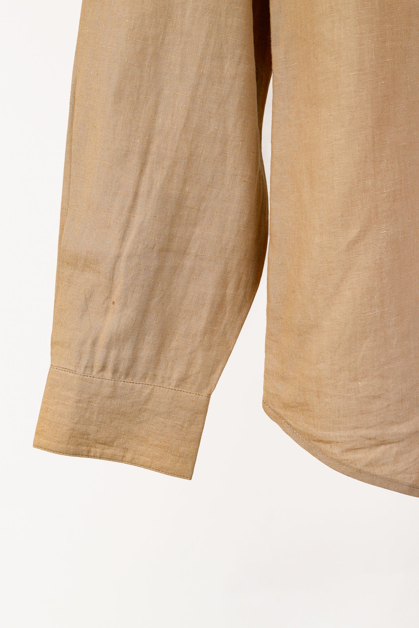 Loro Piana Tan Linen Long-Sleeve Buttoned Shirt