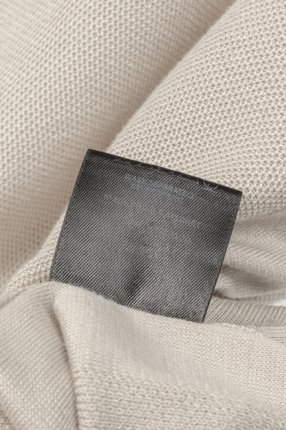 Loro Piana Beige Silk & Cotton Knit Short-Sleeve Sweater