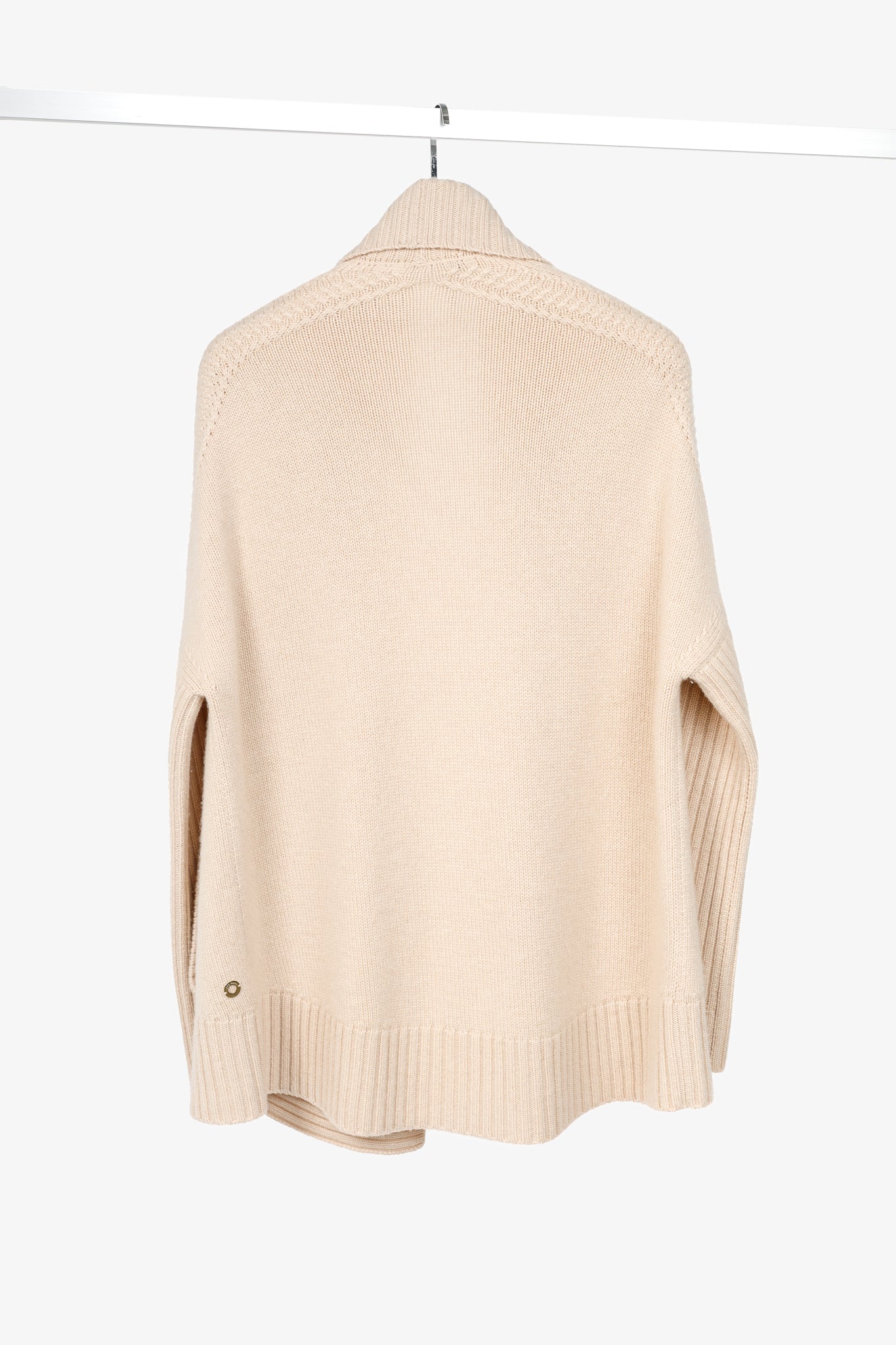 Loro Piana Cream Cashmere Open-Front Shawl Cardigan