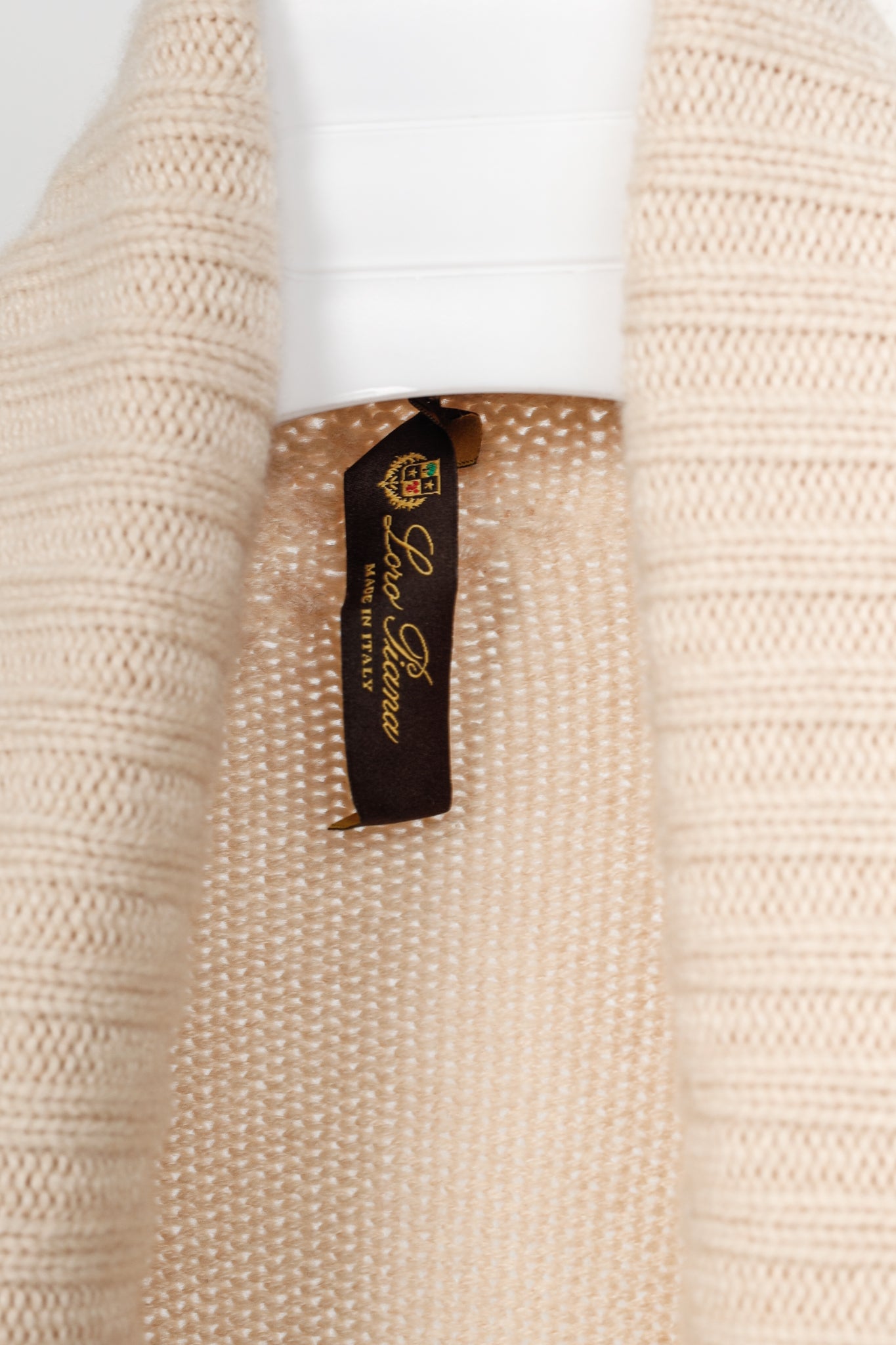 Loro Piana Cream Cashmere Open-Front Shawl Cardigan