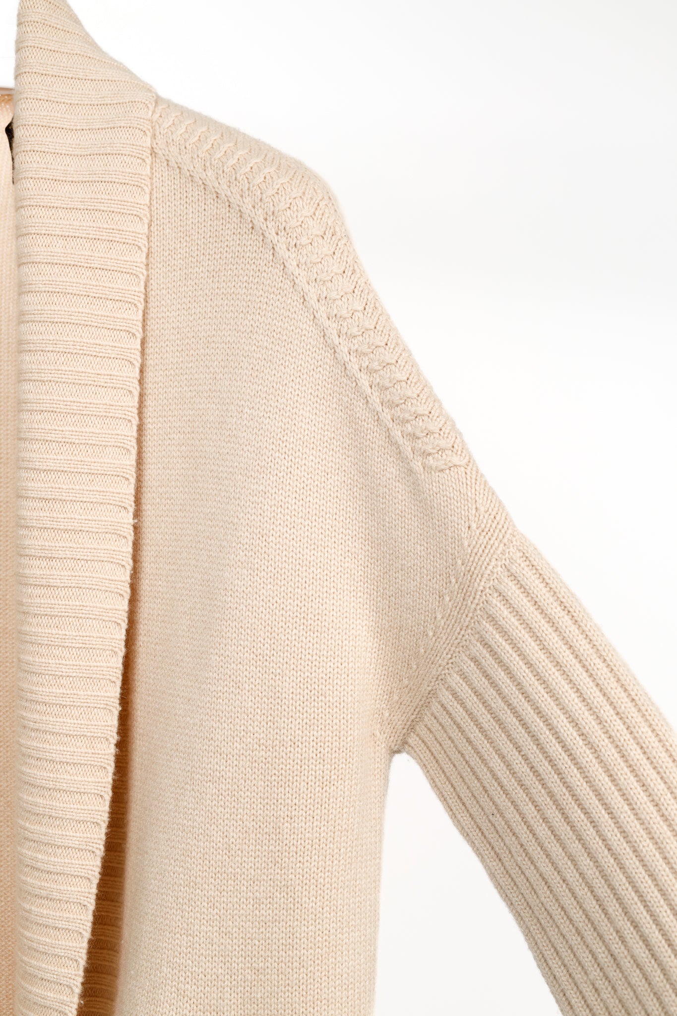 Loro Piana Cream Cashmere Open-Front Shawl Cardigan