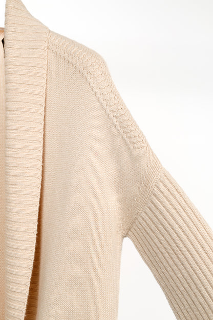 Loro Piana Cream Cashmere Open-Front Shawl Cardigan