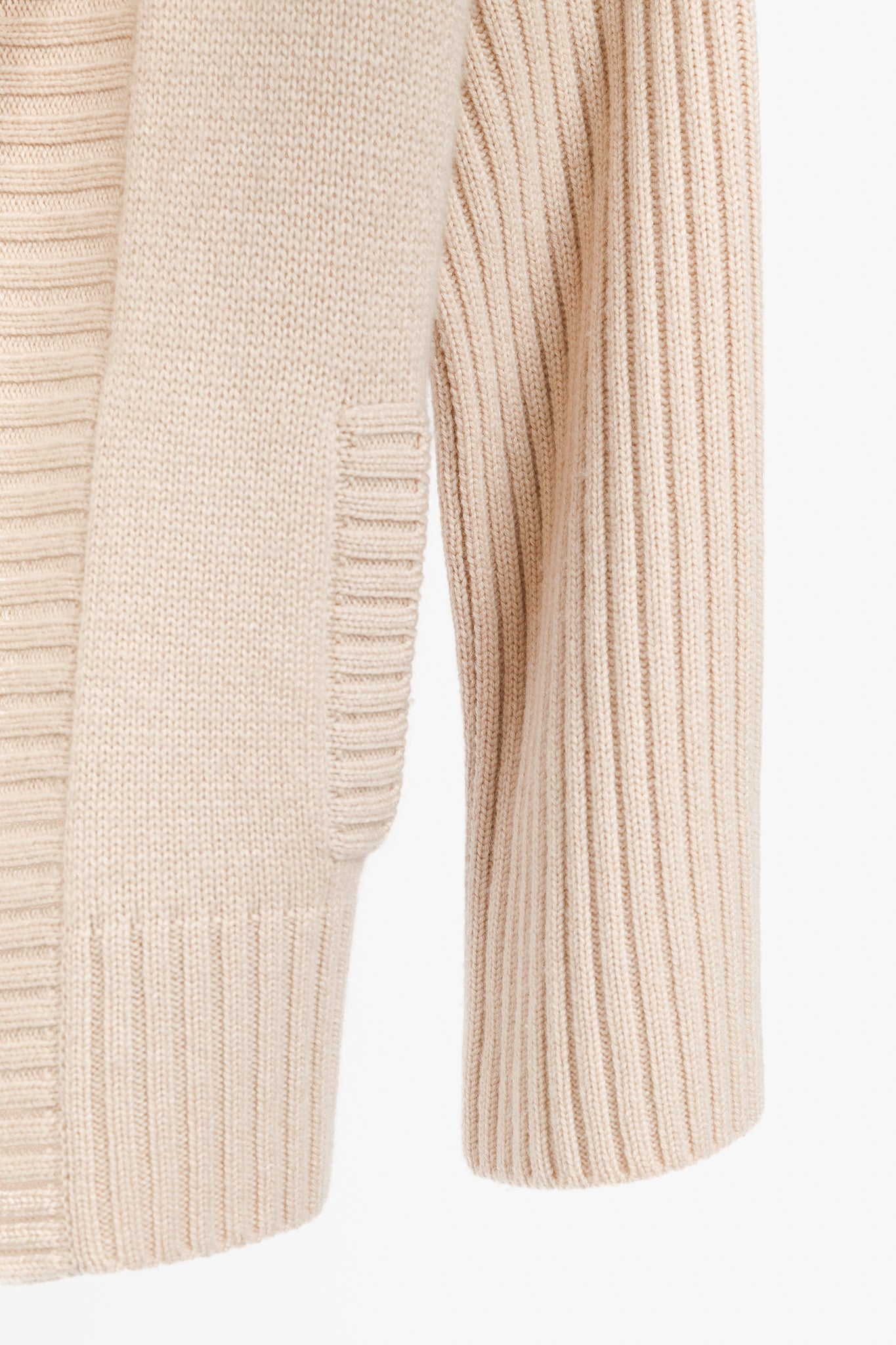 Loro Piana Cream Cashmere Open-Front Shawl Cardigan