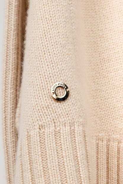 Loro Piana Cream Cashmere Open-Front Shawl Cardigan