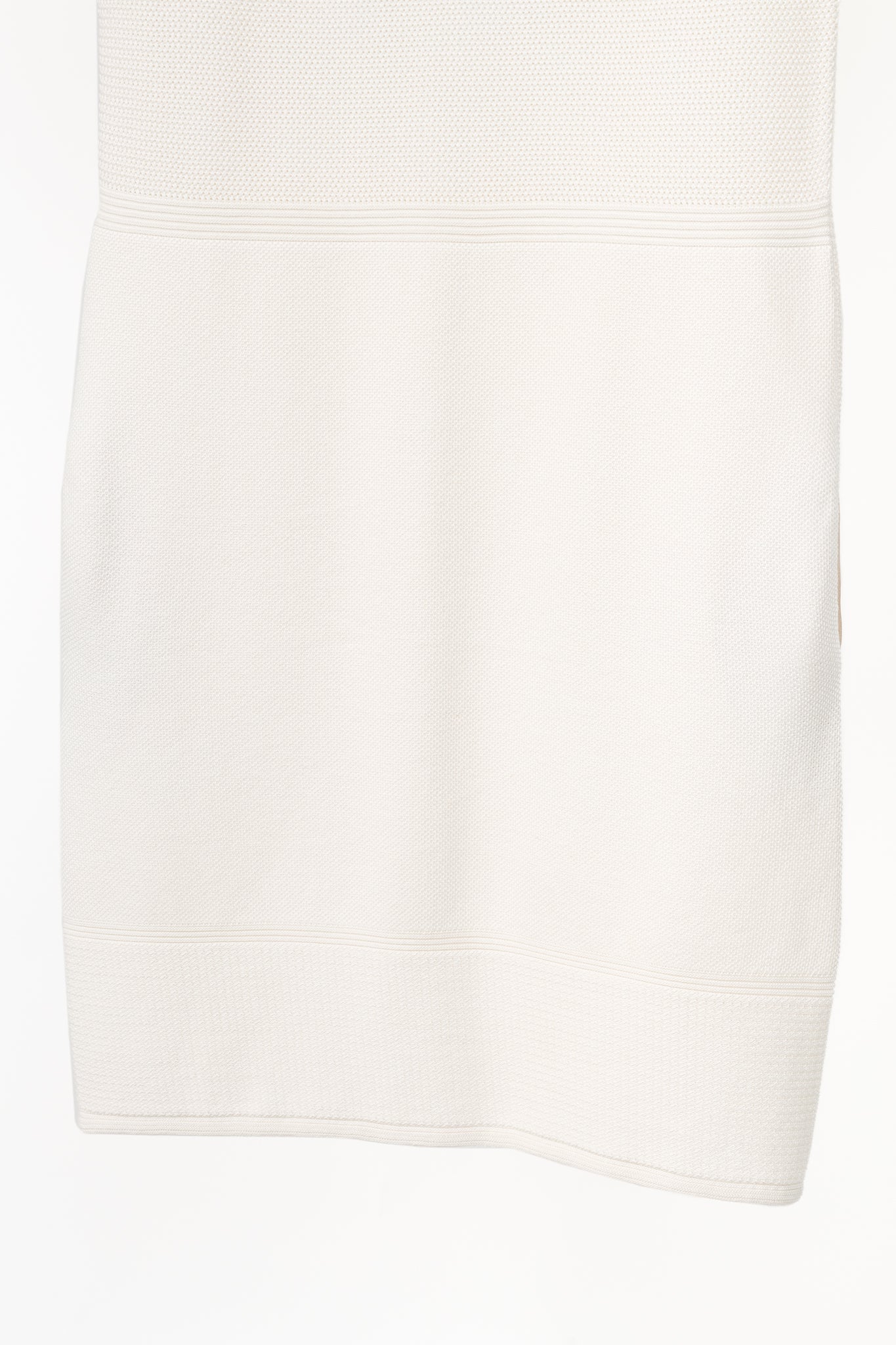 Loro Piana Ivory Silk & Cotton Textured Knit Dress