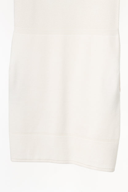 Loro Piana Ivory Silk & Cotton Textured Knit Dress