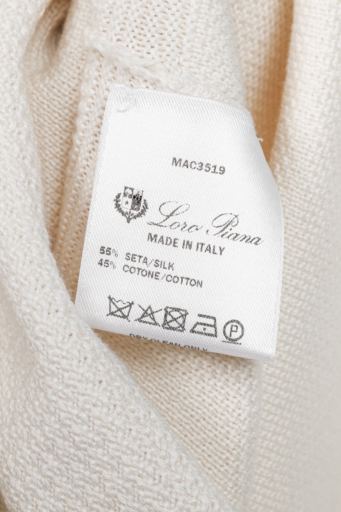 Loro Piana Ivory Silk & Cotton Textured Knit Dress