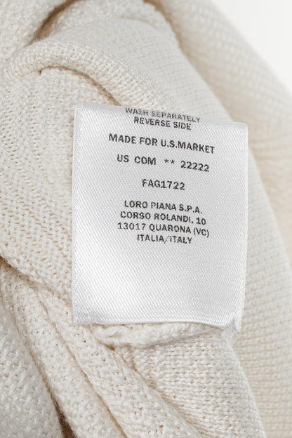 Loro Piana Ivory Silk & Cotton Textured Knit Dress