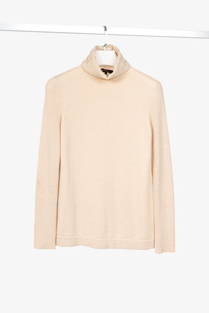 Loro Piana Cream Cashmere Turtleneck Sweater