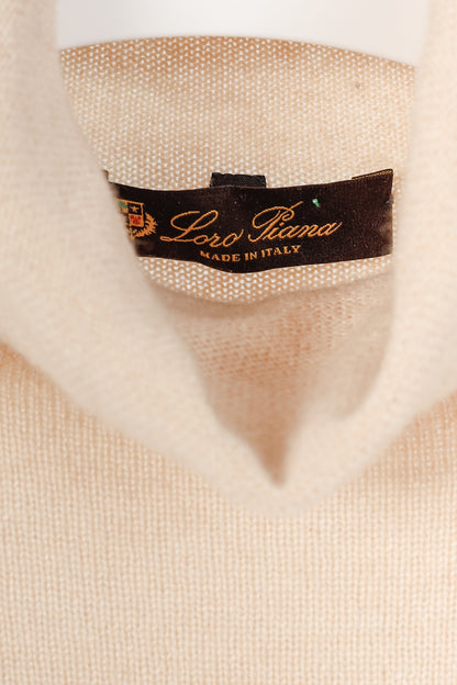 Loro Piana Cream Cashmere Turtleneck Sweater