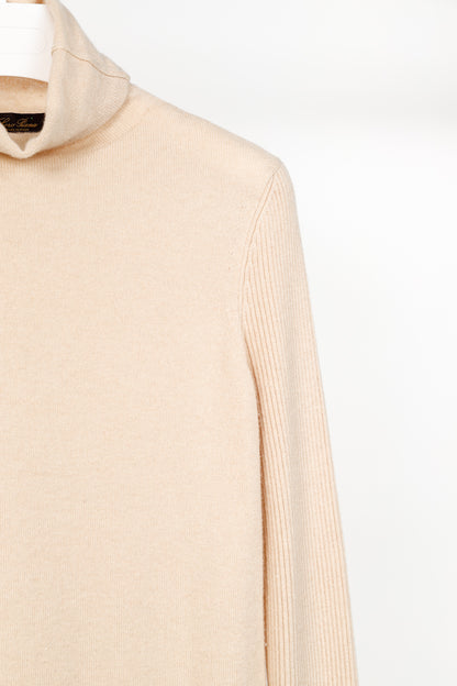 Loro Piana Cream Cashmere Turtleneck Sweater