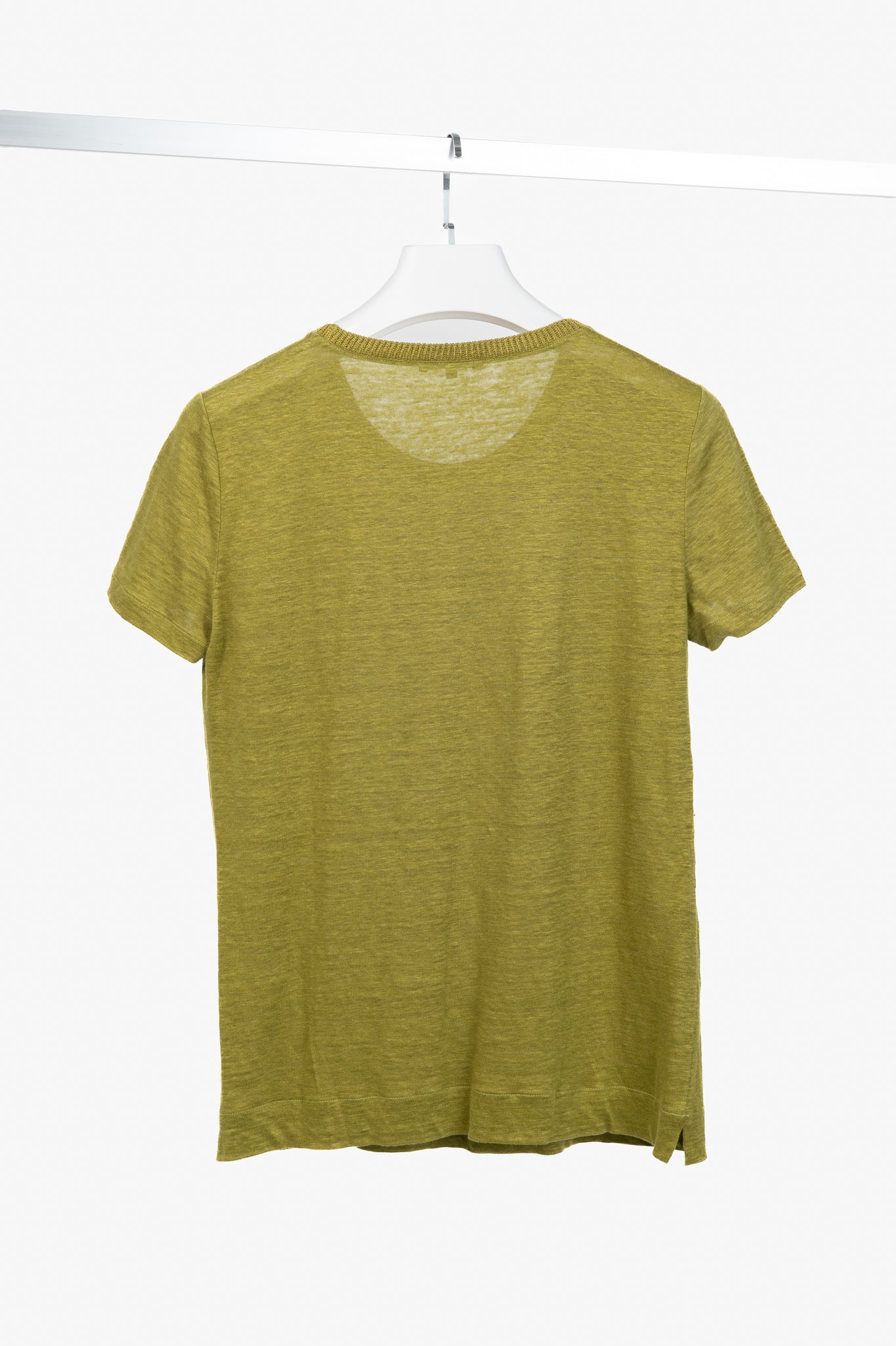 Loro Piana Green Linen Short-Sleeve T-Shirt