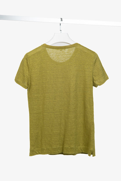 Loro Piana Green Linen Short-Sleeve T-Shirt