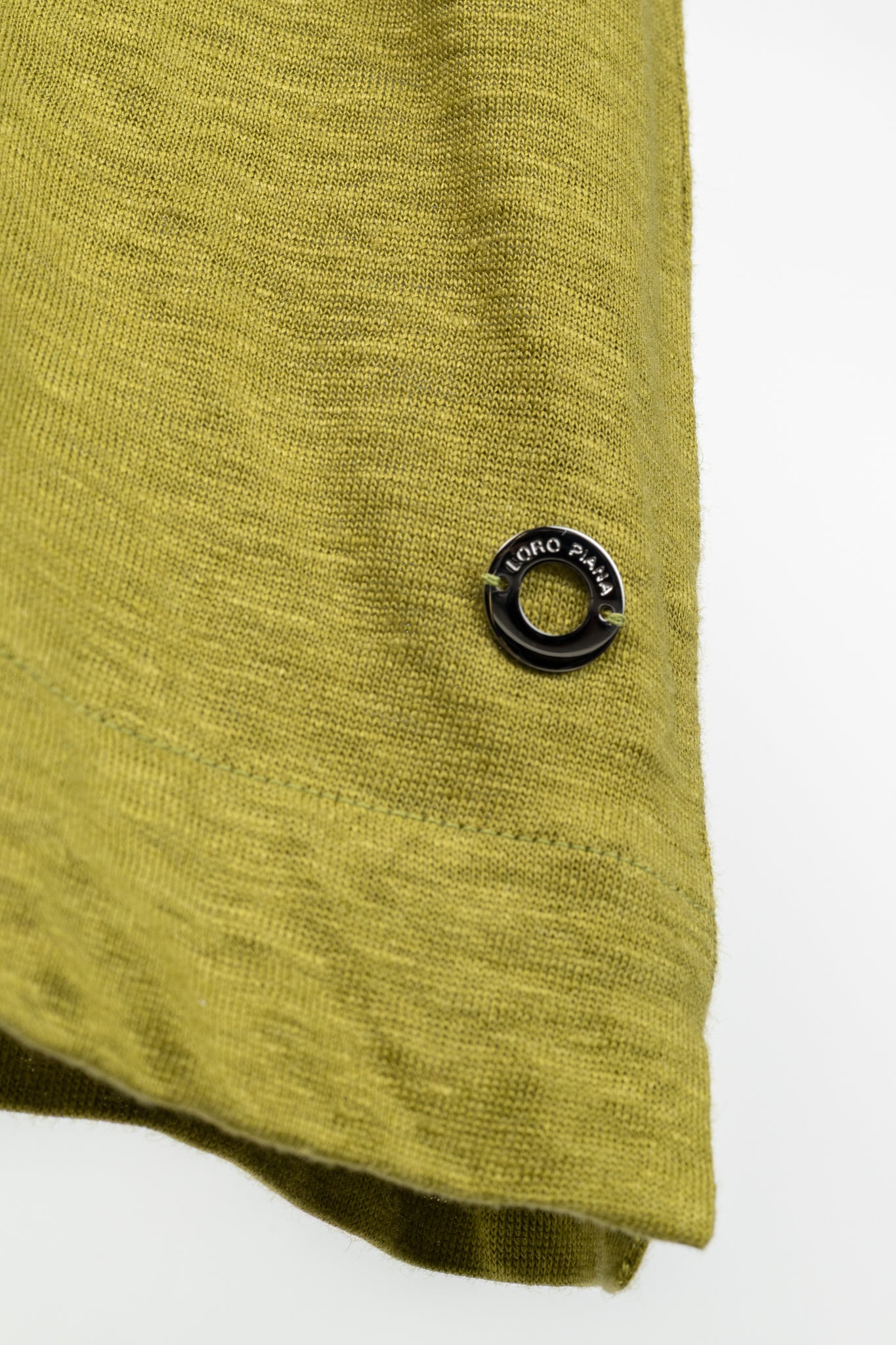 Loro Piana Green Linen Short-Sleeve T-Shirt