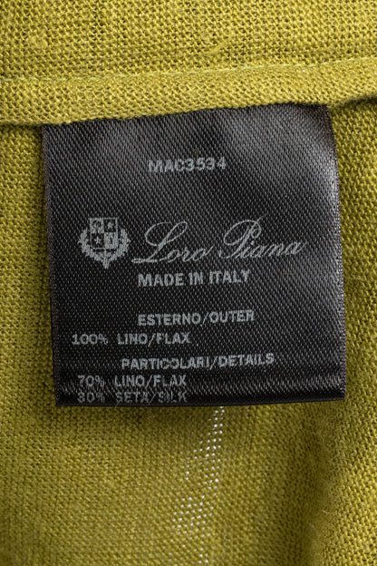 Loro Piana Green Linen Short-Sleeve T-Shirt