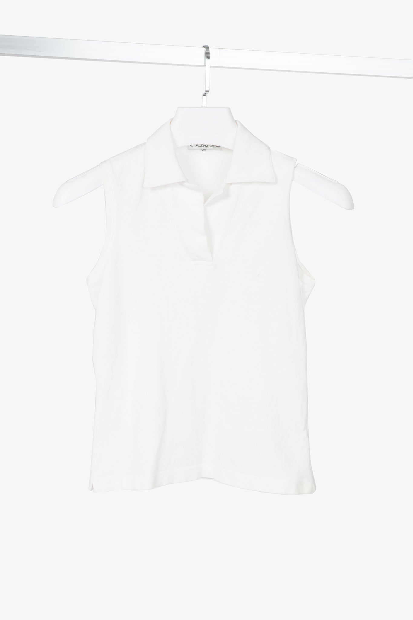 Loro Piana White Cotton-Pique Sleeveless Polo