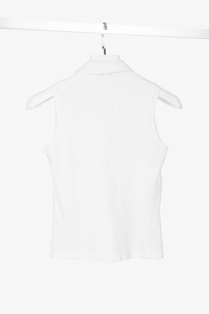 Loro Piana White Cotton-Pique Sleeveless Polo