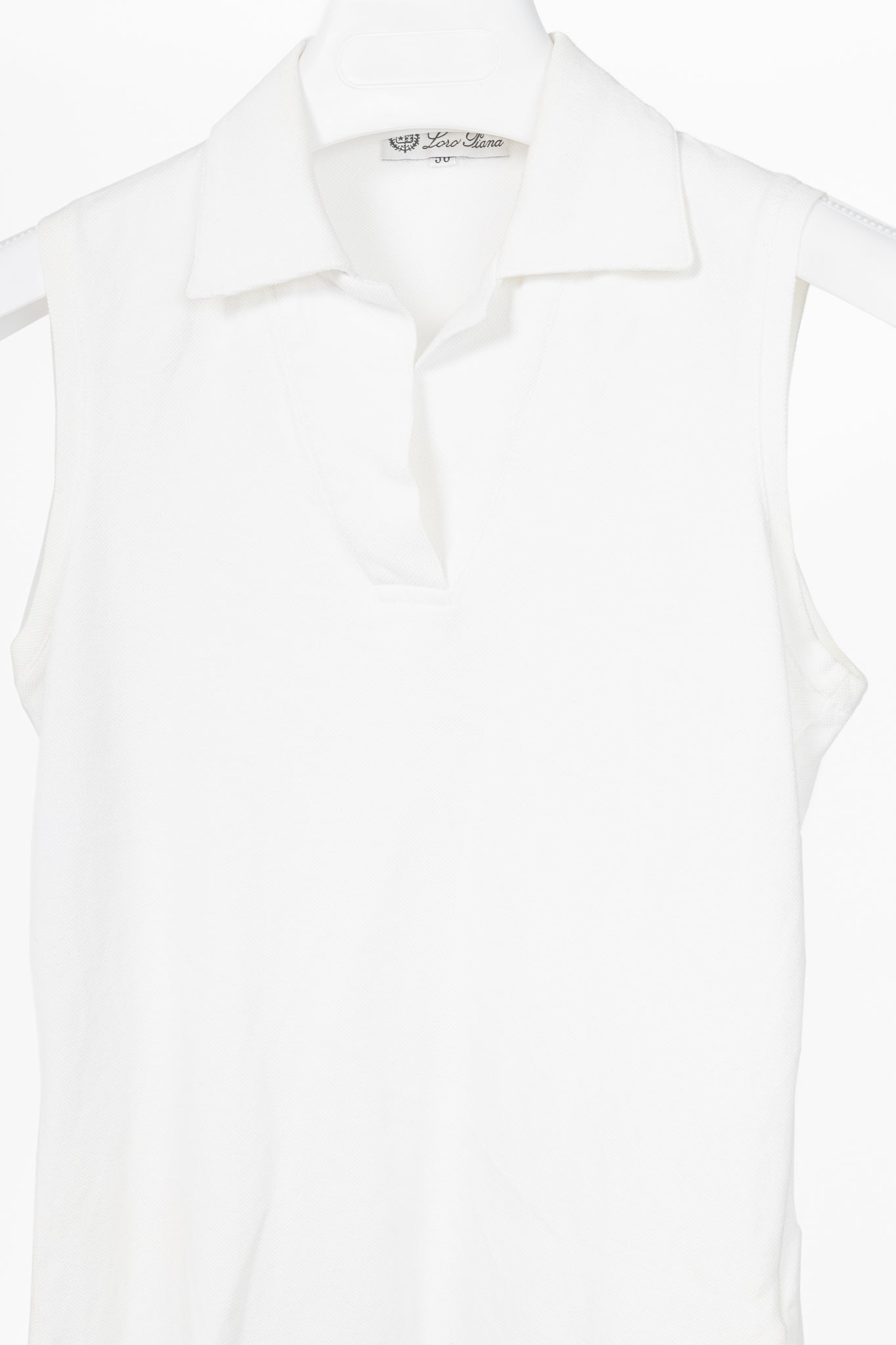 Loro Piana White Cotton-Pique Sleeveless Polo