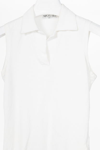 Loro Piana White Cotton-Pique Sleeveless Polo