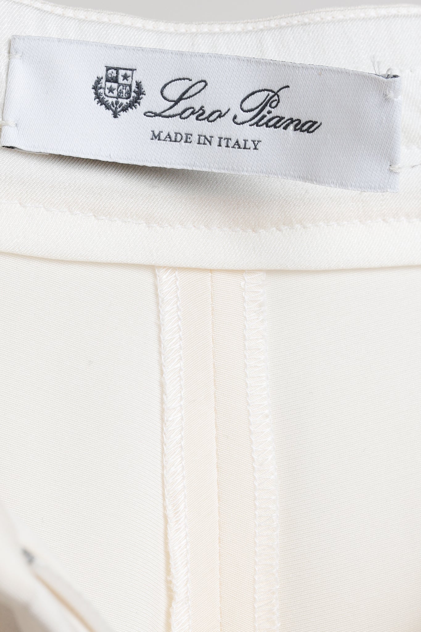 Loro Piana Cream Silk Crepe Drawstring Trousers