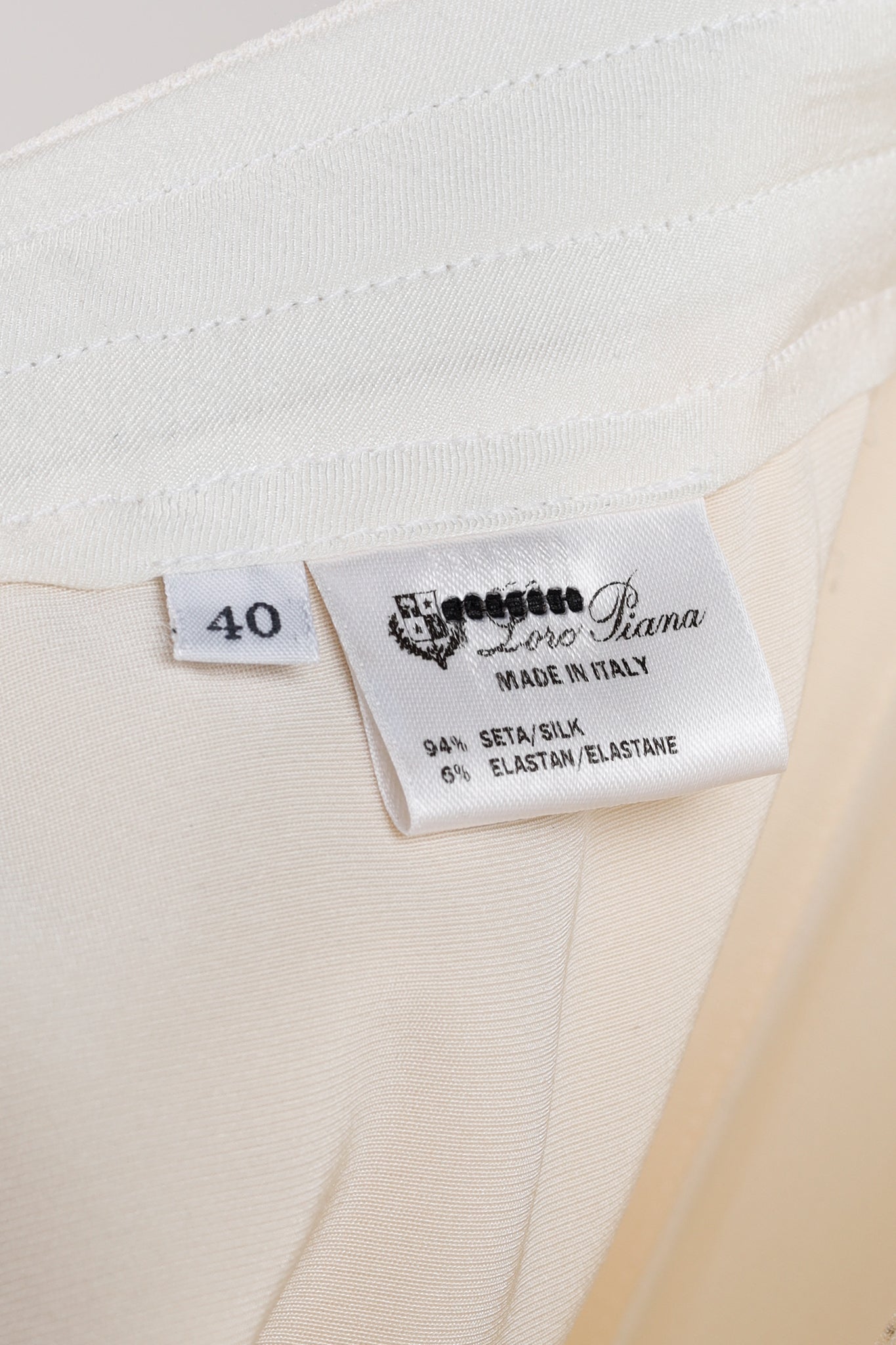 Loro Piana Cream Silk Crepe Drawstring Trousers