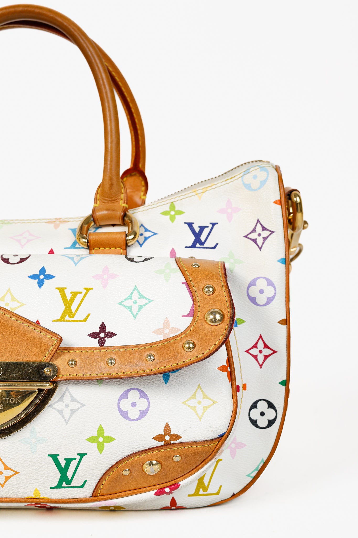 Louis Vuitton x Takashi Murakami Rita White Multicolore Monogram Shoulder Bag