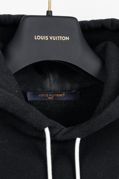 Louis Vuitton Black Embroidered Signature Cotton Hoodie