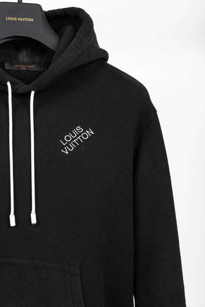 Louis Vuitton Black Embroidered Signature Cotton Hoodie