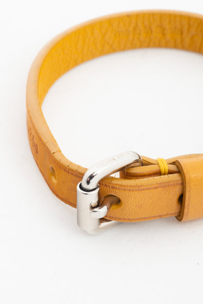 Louis Vuitton Mustard-Yellow Leather Logo-Stamped Bracelet