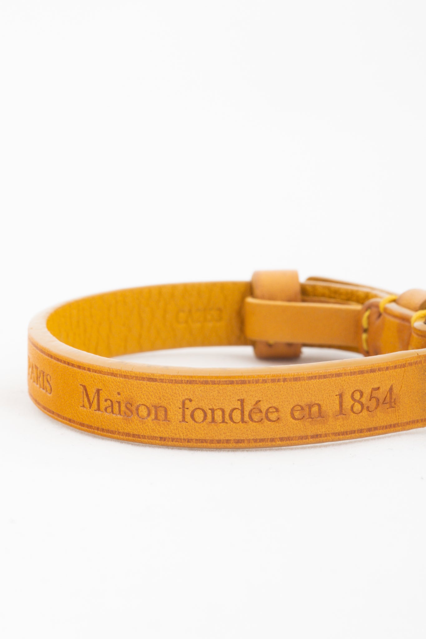 Louis Vuitton Mustard-Yellow Leather Logo-Stamped Bracelet