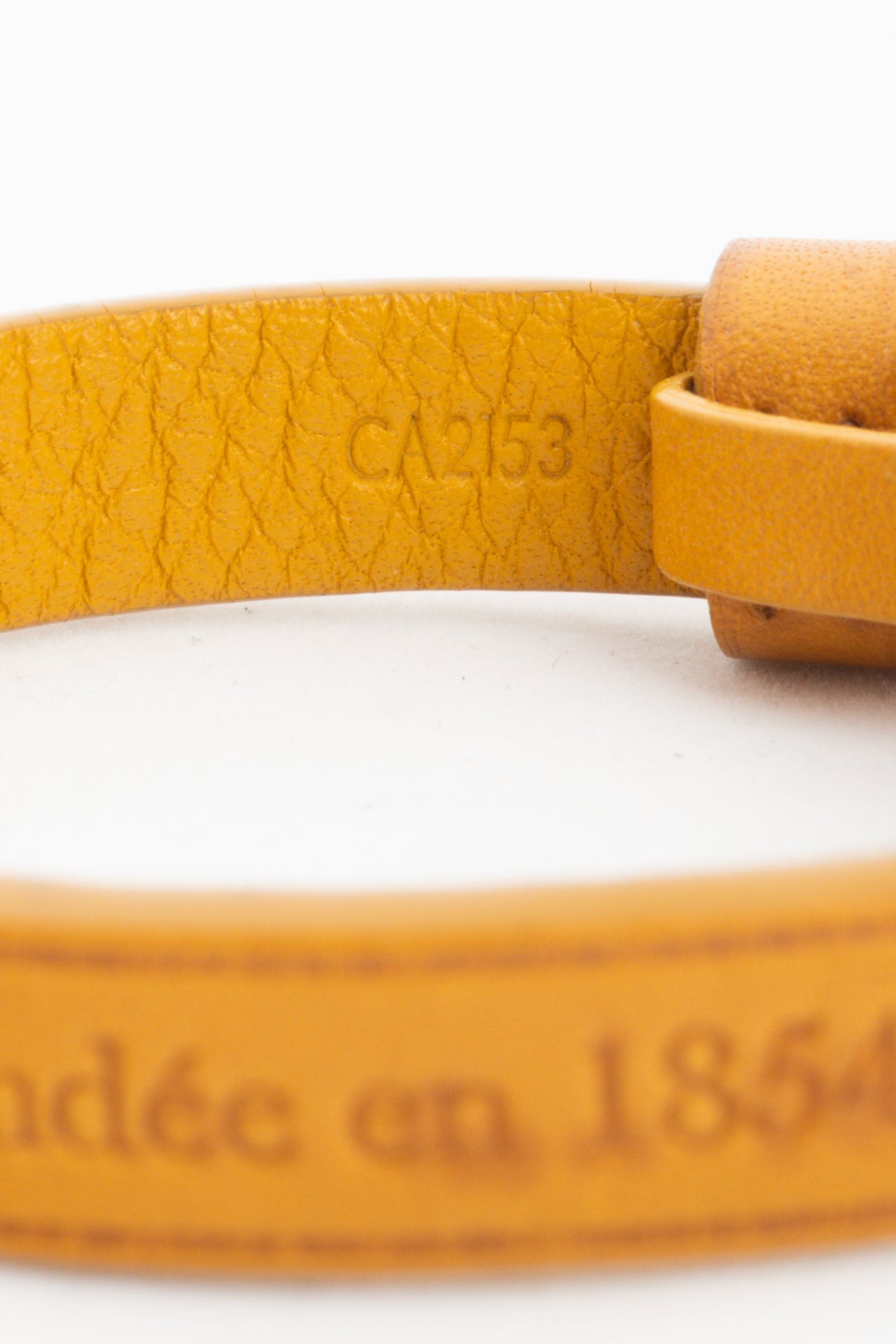 Louis Vuitton Mustard-Yellow Leather Logo-Stamped Bracelet