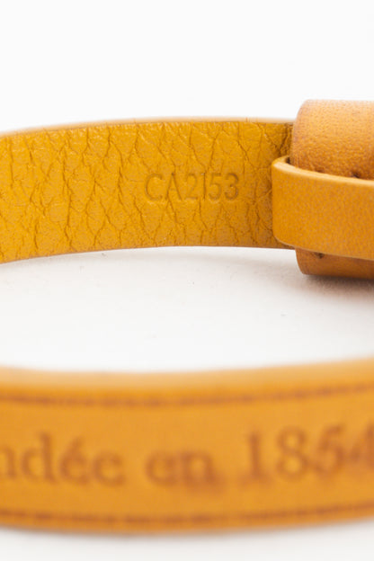 Louis Vuitton Mustard-Yellow Leather Logo-Stamped Bracelet