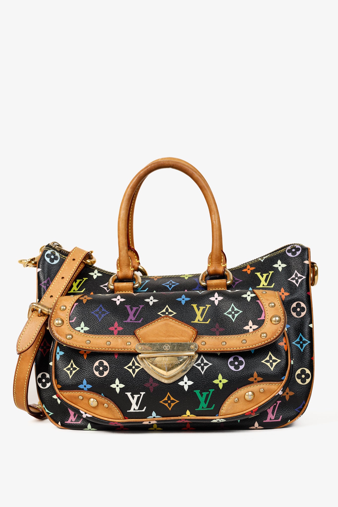 Louis Vuitton x Takashi Murakami Rita Black Multicolore Monogram Shoulder Bag